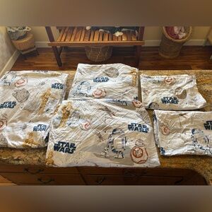 Pottery Barn Kids droid Star Wars sheet set and duvet cover twin 5 pc organic